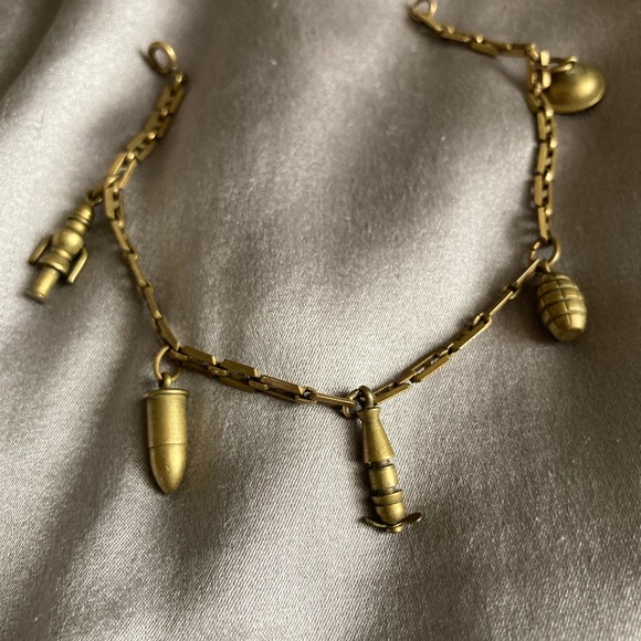 Antique WW2 Sweetheart Charm Bracelet brass - Picture 2 of 7